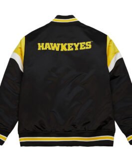 University of Iowa Heavyweight Black Satin Jacket
