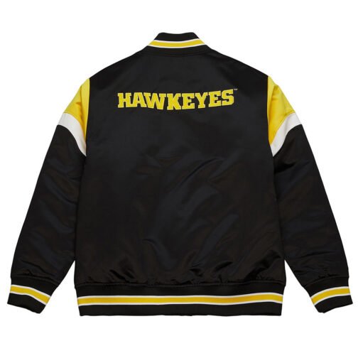 University of Iowa Heavyweight Black Satin Jacket - Image 2