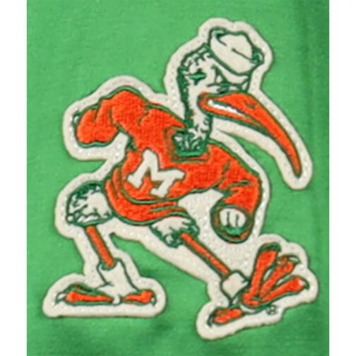 University of Miami Green Satin Windbreaker - Image 6