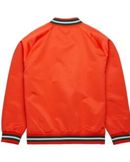 University of Miami Heavyweight Orange Satin Jacket