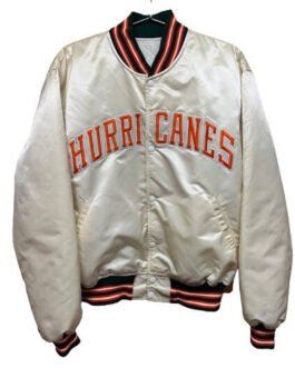 University of Miami Hurricanes White Satin Jacket