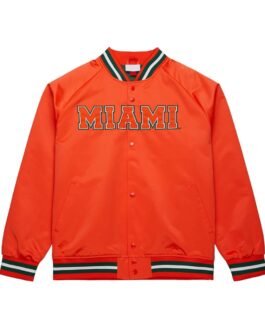 University of Miami Heavyweight Orange Satin Jacket