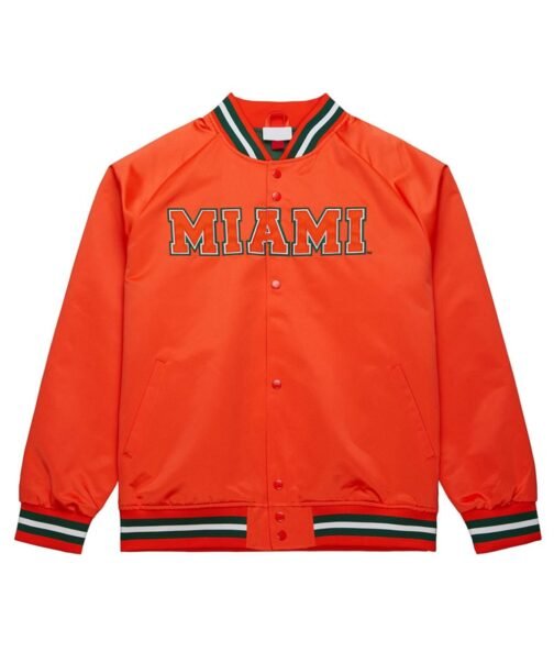 University of Miami Heavyweight Orange Satin Jacket
