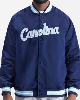university of north carolina navy satin jacket