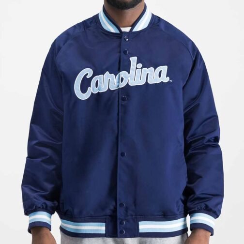 university of north carolina navy satin jacket - Image 2