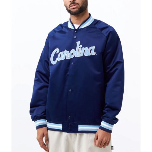 university of north carolina navy satin jacket - Image 5