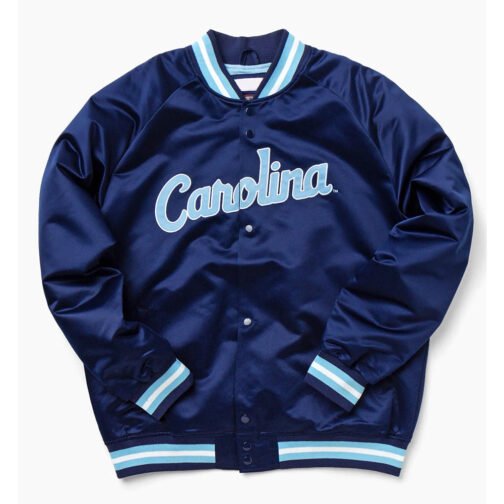 university of north carolina navy satin jacket