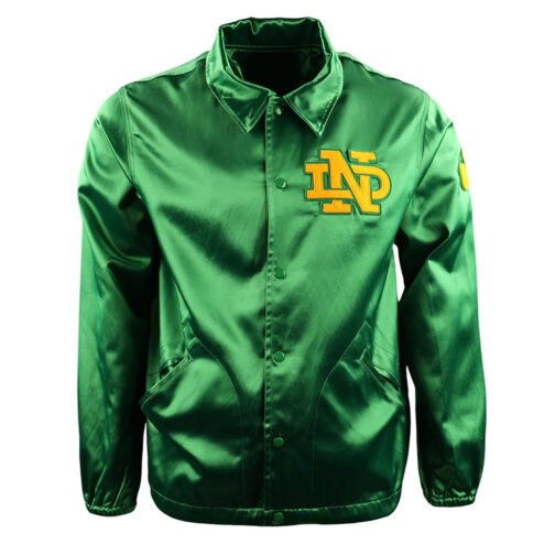 University of Notre Dame Kelly Green Satin Windbreaker - Image 2