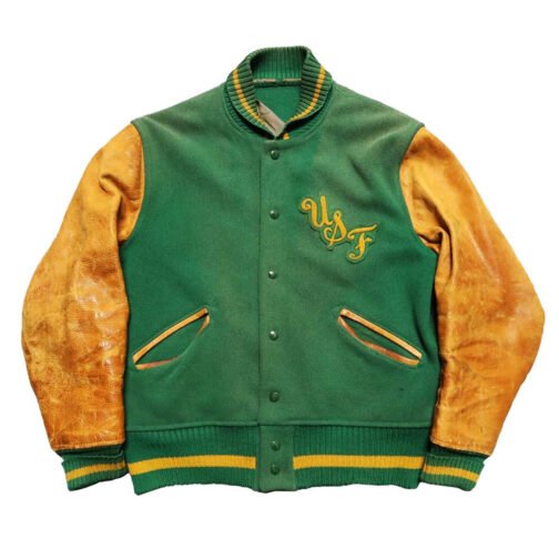 USF Green and Tan Varsity Jacket