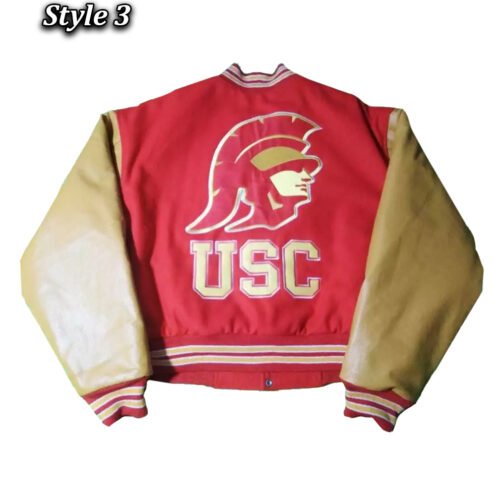 University of Southern California Red and Gold Varsity Jacket - Image 6