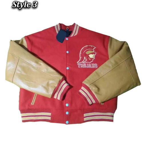University of Southern California Red and Gold Varsity Jacket - Image 3