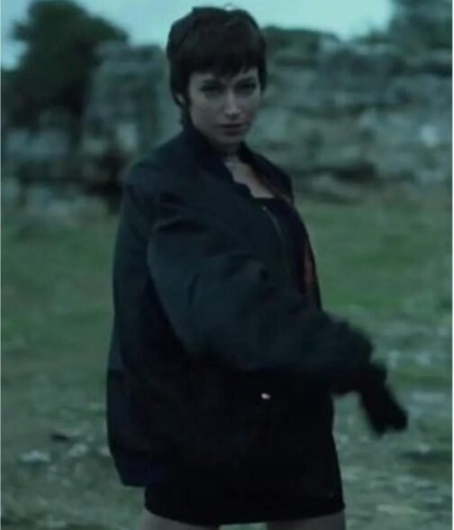 Money Heist Ursula Corbero Bomber Black Jacket - Image 3