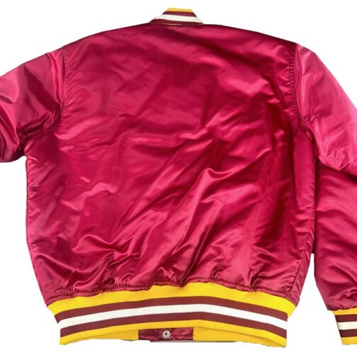 USC Trojans 80s Burgundy Bomber Satin Jacket - Image 2