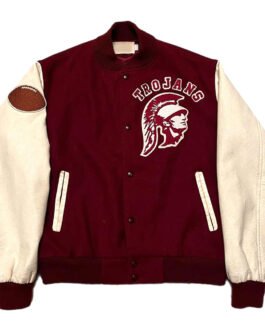 80’s USC Trojans Maroon and White Varsity Jacket