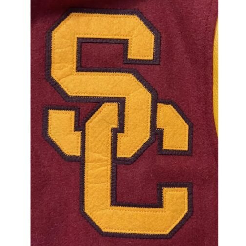 USC Trojans Burgundy Letterman Wool Jacket - Image 3