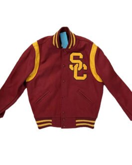 USC Trojans Burgundy Letterman Wool Jacket