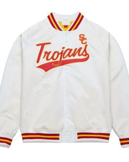 USC Trojans White Lightweight Satin Jacket