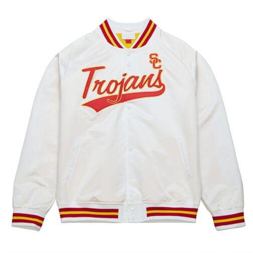 USC Trojans White Lightweight Satin Jacket