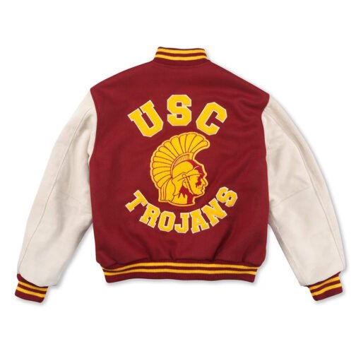 USC Trojans Varsity Cardinal and White Jacket - Image 2