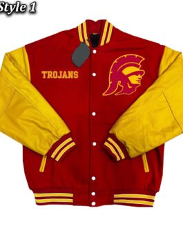 University of Southern California Red and Gold Varsity Jacket