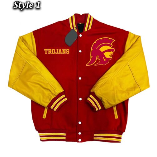 University of Southern California Red and Gold Varsity Jacket