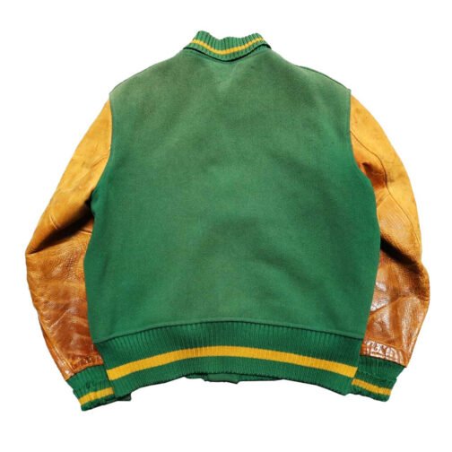 USF Green and Tan Varsity Jacket - Image 2