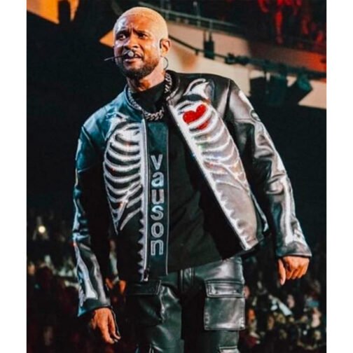 Usher Punisher Skeleton Leather Jacket - Image 2