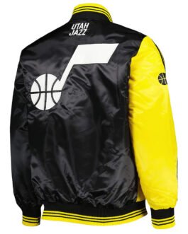 Yellow/Black Utah Jazz Fast Break Satin Jacket