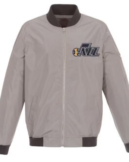 Utah Jazz Bomber Lightweight Navy Nylon Jacket