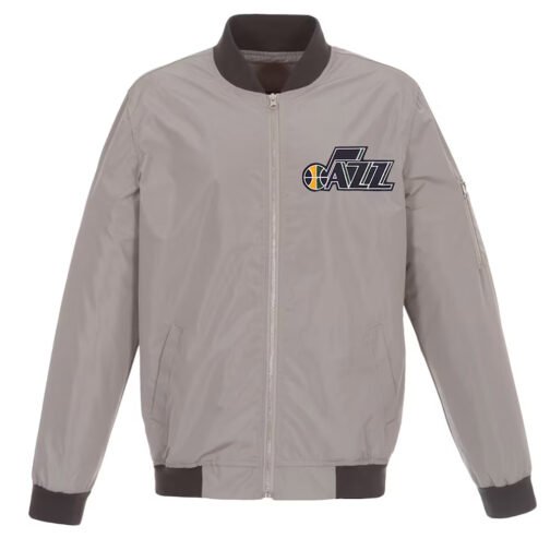 Utah Jazz Bomber Lightweight Navy Nylon Jacket - Image 2