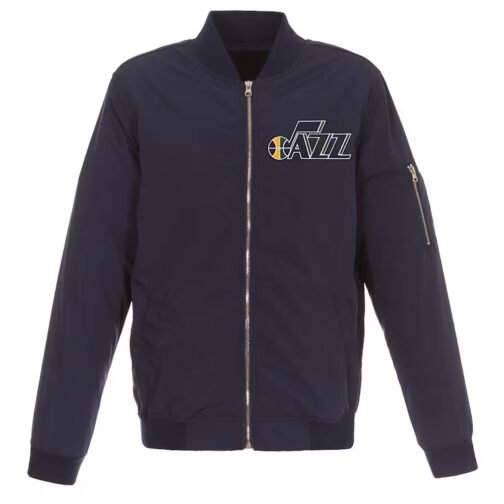 Utah Jazz Bomber Lightweight Navy Nylon Jacket