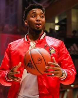 Donovan Mitchell Louisville Cardinals Red Satin Jacket