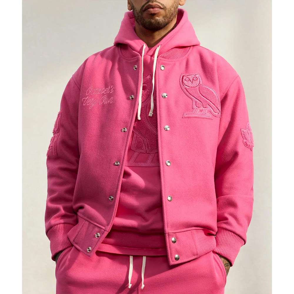 Valentine OVO Pink Varsity Jacket - Image 3