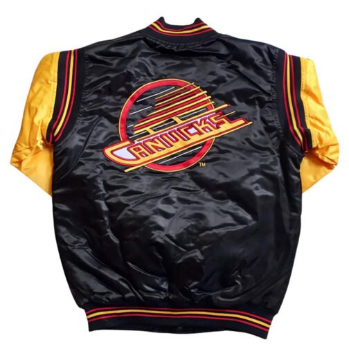 Vancouver Canucks Black and Gold Skate Jacket - Image 2