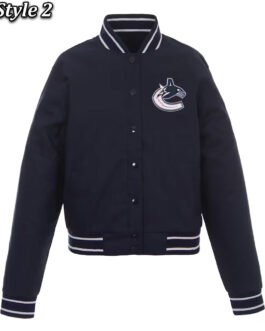 Navy Vancouver Canucks Front Hit Poly Twill Jacket