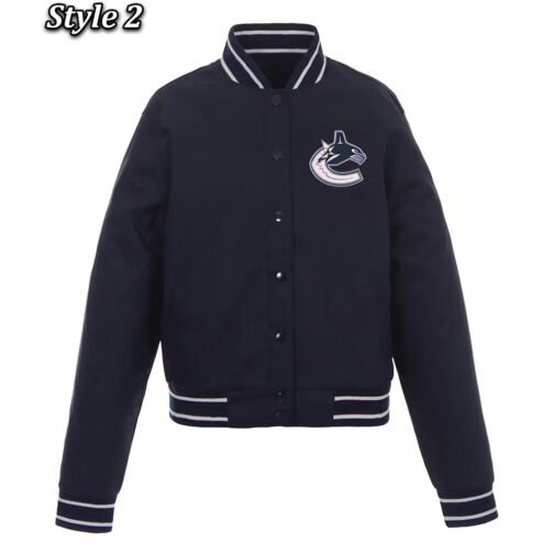 Navy Vancouver Canucks Front Hit Poly Twill Jacket - Image 2
