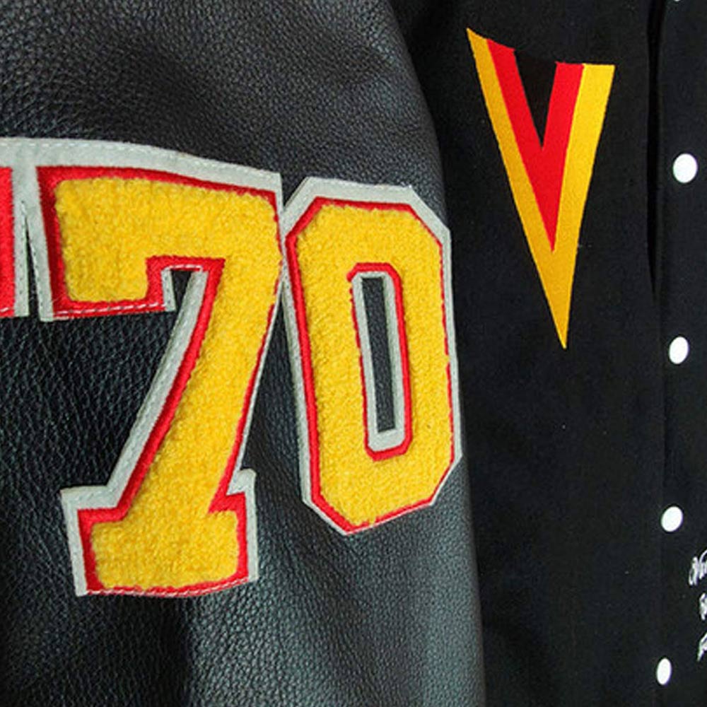 Vancouver Canucks Black Letterman Jacket - Image 6