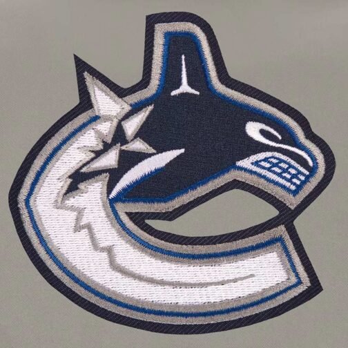 Vancouver Canucks Youth Poly-Twill Full-Snap Navy/Gray Jacket - Image 3