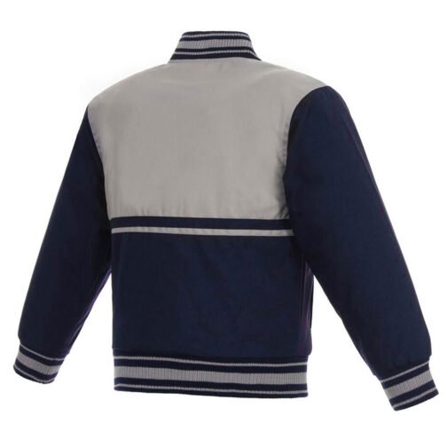 Vancouver Canucks Youth Poly-Twill Full-Snap Navy/Gray Jacket - Image 2