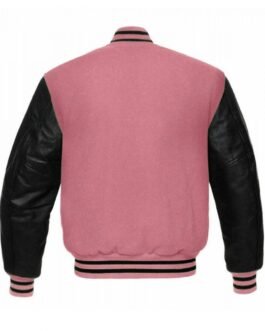 Baseball Bomber Varsity Black and Pink Jacket