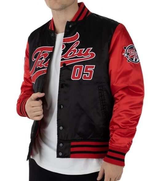 Varsity FUBU College Satin Jacket - Image 5