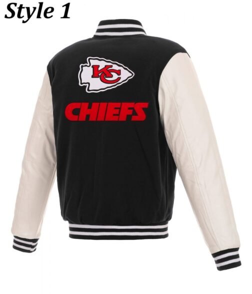 Kansas City Chiefs Two Tone Wool/Leather Letterman Jacket - Image 4