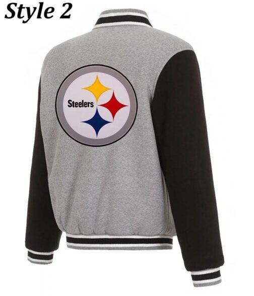 Varsity Pittsburgh Steelers Leather/Wool Jacket - Image 4