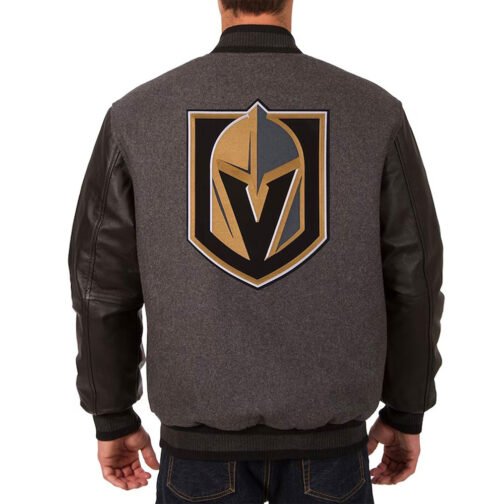 Vegas Golden Knights Charcoal and Black Varsity Jacket - Image 2