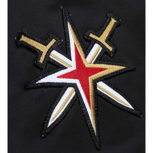 Vegas Golden Knights Current Logo Black Bomber Satin Jacket - Image 4