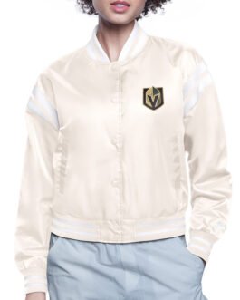 Vegas Golden Knights Printed Logo Varsity Satin Jacket