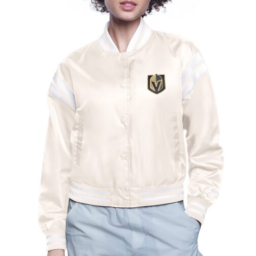 Vegas Golden Knights Printed Logo Varsity Satin Jacket - Image 2