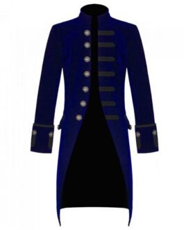 Victorian Steampunk Gothic Blue Velvet Coat