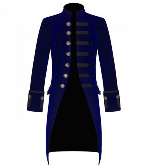 Victorian Steampunk Gothic Blue Velvet Coat