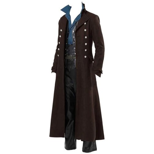 Victorian Steampunk Gothic Medieval Long Coat - Image 7